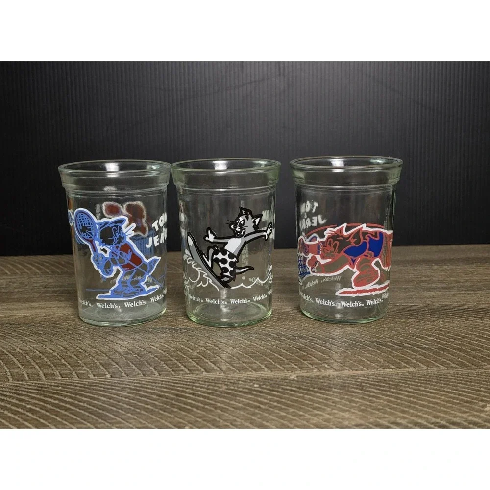 Vintage Welch's Tom‎ And Jerry Juice Glasses, Set of 3